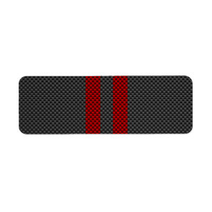 Burgundy Red Carbon Fiber Style Racing Stripes Label