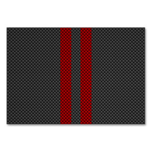Burgundy Red Carbon Fiber Style Racing Stripes Table Number
