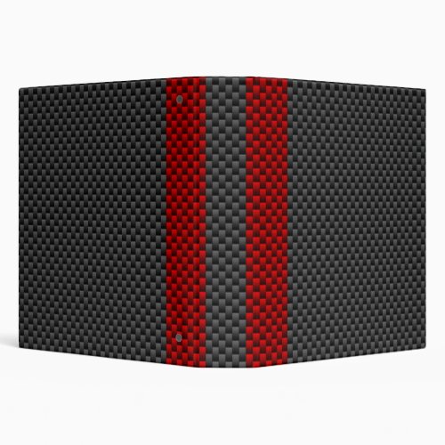 Burgundy Red Carbon Fiber Style Stripes 3 Ring Binder