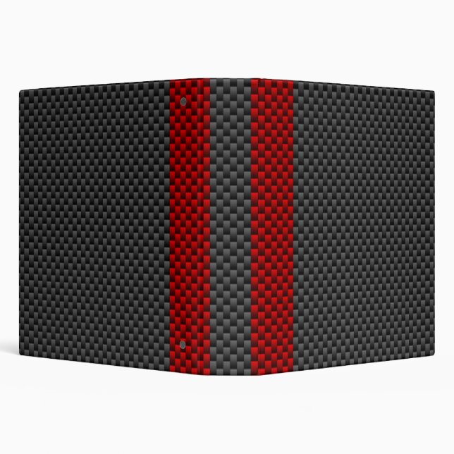 Burgundy Red Carbon Fiber Style Stripes 3 Ring Binder (Background)