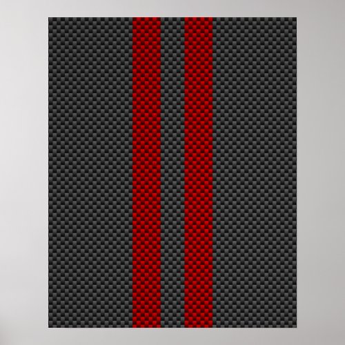 Burgundy Red Carbon Fiber Style Stripes Decor