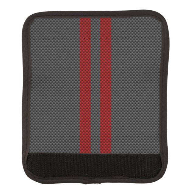 Burgundy Red Carbon Fiber Style Stripes Decor Luggage Handle Wrap (Front)