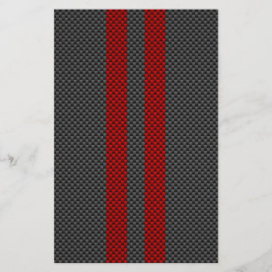 Burgundy Red Carbon Fiber Style Stripes Decor Stationery