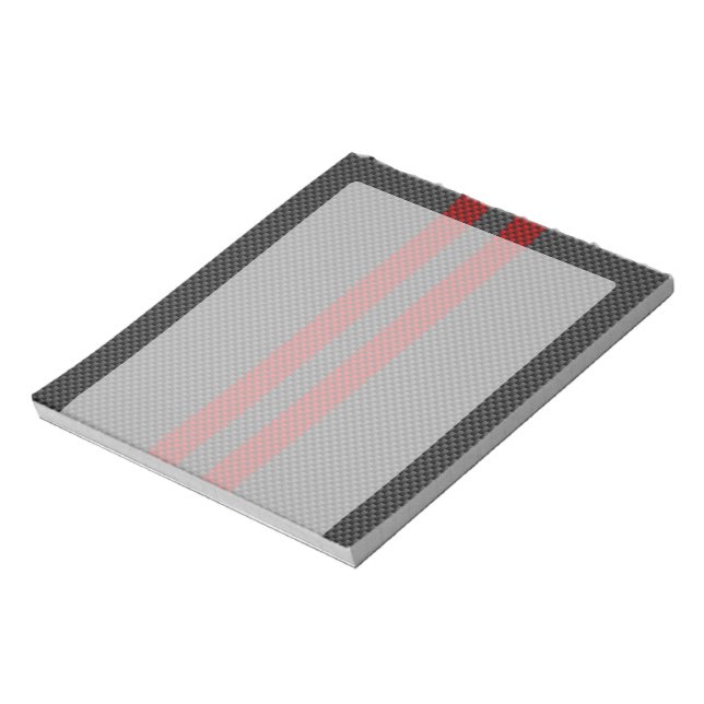 Burgundy Red Carbon Fiber Style Stripes Notepad (Rotated)