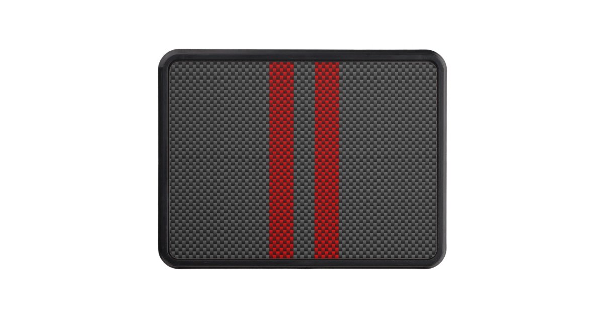 Burgundy Red Carbon Fiber Style Stripes Tow Hitch Cover ...