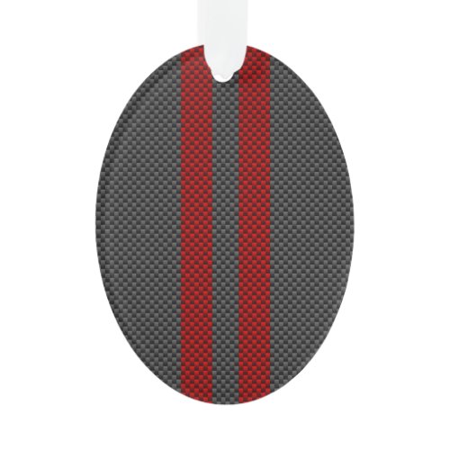 Burgundy Red Carbon Style Racing Stripes Decor Ornament