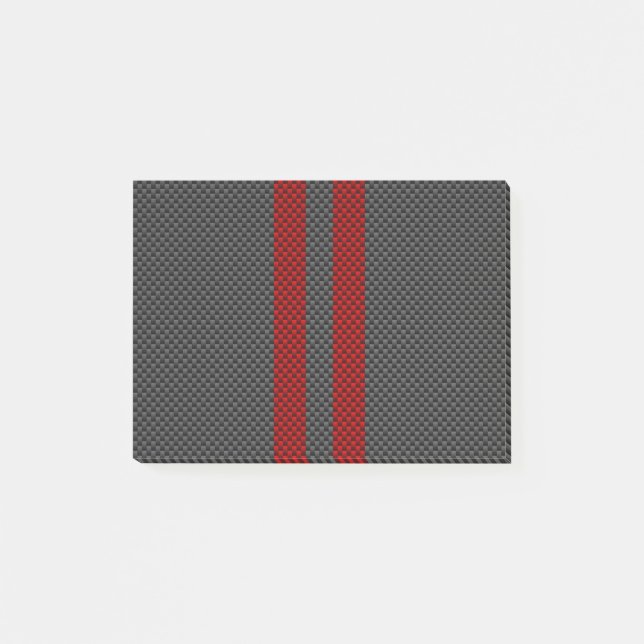 Burgundy Red Carbon Style Racing Stripes Decor Post-it Notes (Front)