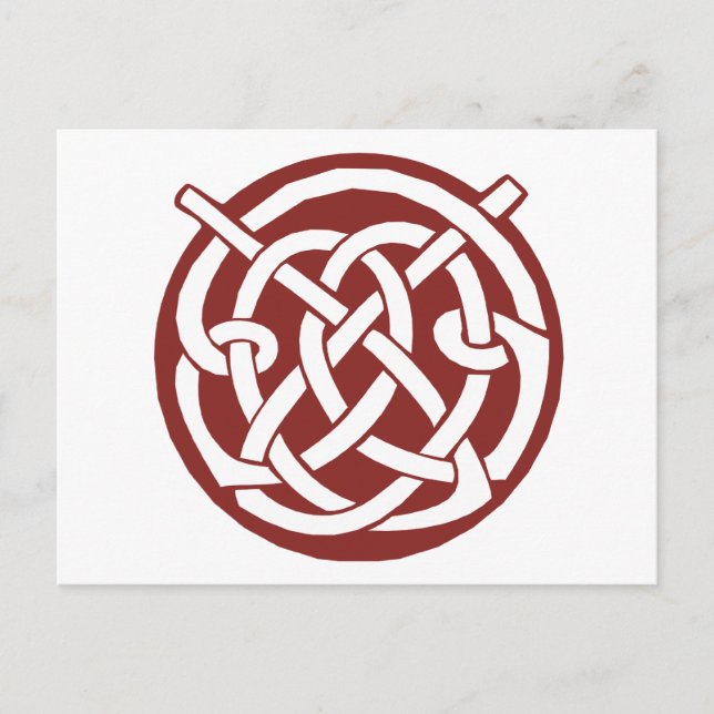 Burgundy Red Celtic Knotwork Postcard (Front)
