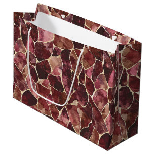 Burgundy Red Chic Abstract Bridal Shower Large Gift Bag