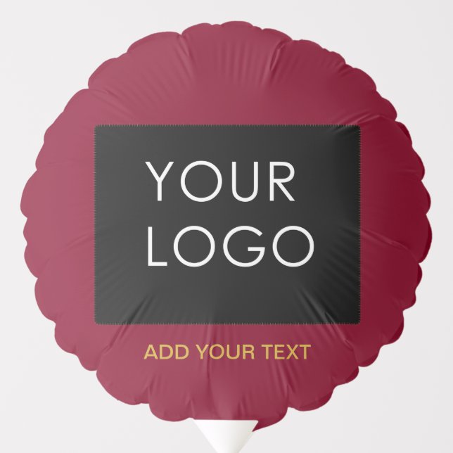Burgundy Red Customizable Business Add Your Logo   Balloon (Front)