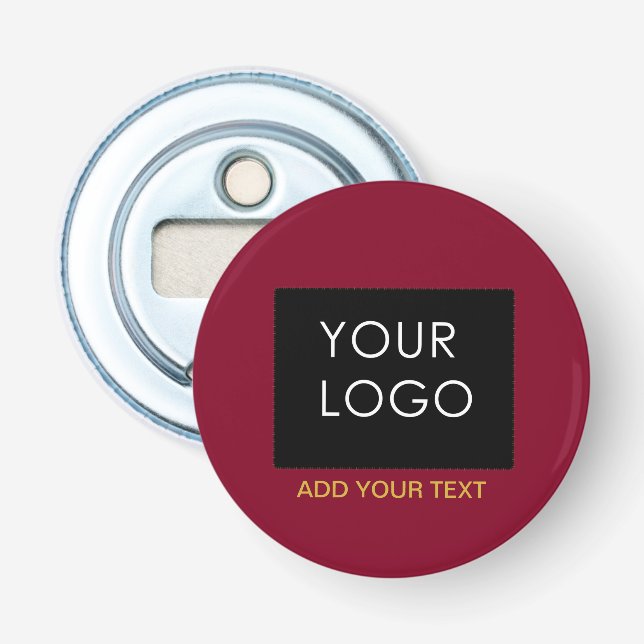 Burgundy Red Customizable Business Add Your Logo  Bottle Opener (Front)
