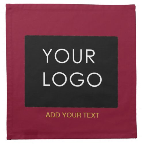 Burgundy Red Customizable Business Add Your Logo  Cloth Napkin