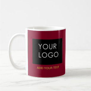 Burgundy Red Customizable Business Add Your Logo Coffee Mug