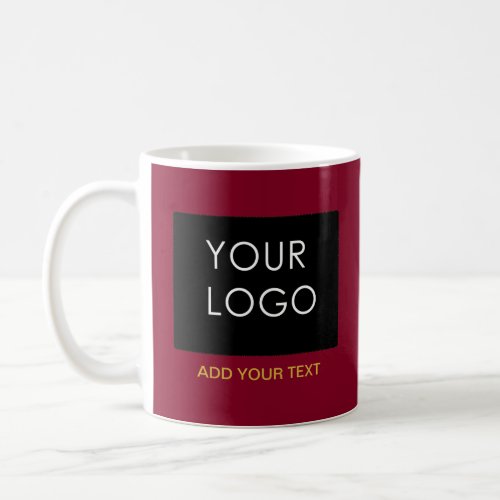 Burgundy Red Customizable Business Add Your Logo  Coffee Mug