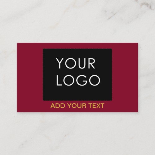 Burgundy Red Customizable Business Add Your Logo  Enclosure Card