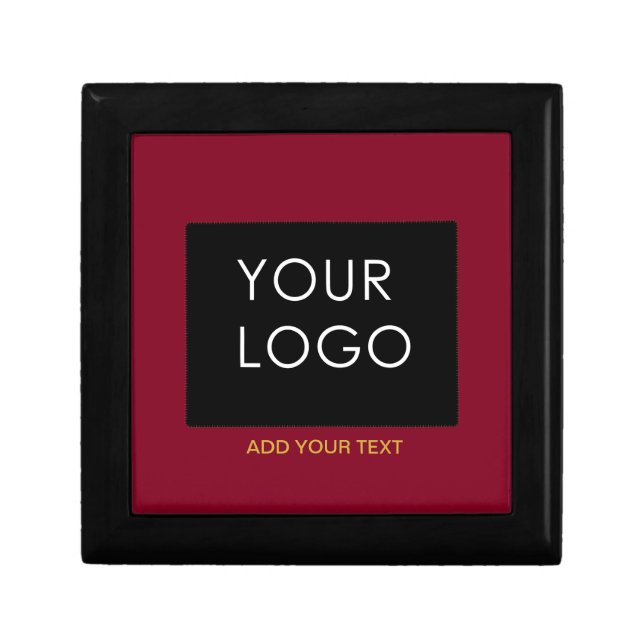 Burgundy Red Customizable Business Add Your Logo  Gift Box (Front)