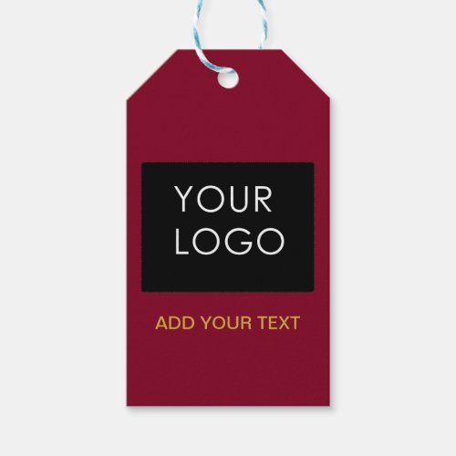 Burgundy Red Customizable Business Add Your Logo  Gift Tags