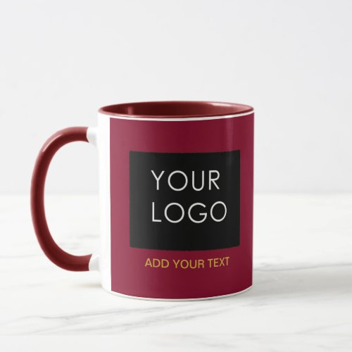 Burgundy Red Customizable Business Add Your Logo   Mug