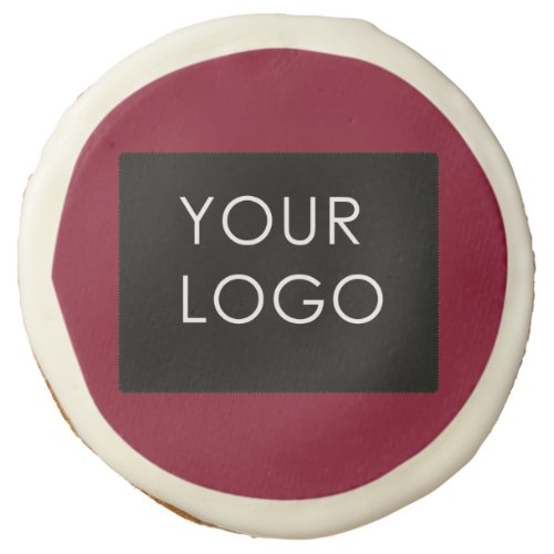 Burgundy Red Customizable Business Add Your Logo   Sugar Cookie