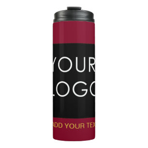 Burgundy Red Customizable Business Add Your Logo Thermal Tumbler