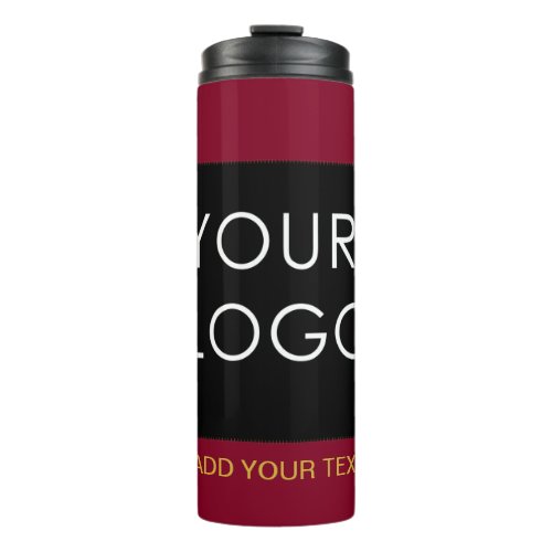 Burgundy Red Customizable Business Add Your Logo  Thermal Tumbler