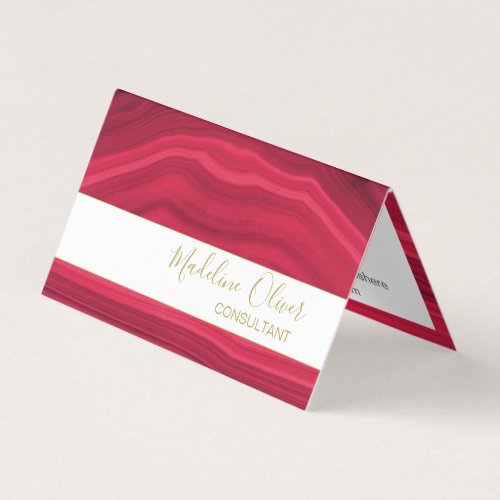 Burgundy Red Elegant Agate Modern Jewel Stylish Business Card