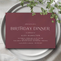 Burgundy Red | Elegant Maroon Birthday Dinner