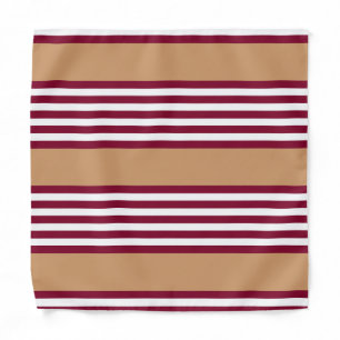 Burgundy red five stripes pattern bandana