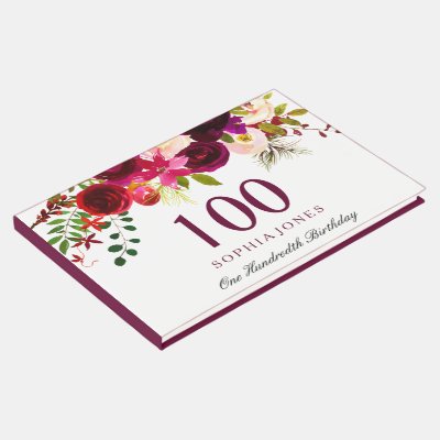 bouquet of pink roses 100th birthday guest book zazzle com