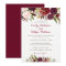 Burgundy Red Floral Fall Wedding Invitation