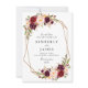 burgundy red floral geometric save the date card