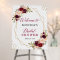 Burgundy Red Floral Gold Geometric Bridal Shower