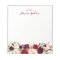 Burgundy Red Floral Personalized Social Stationery