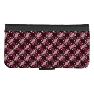 Burgundy Red Floral Petal Digital Pattern iPhone 8/7 Wallet Case