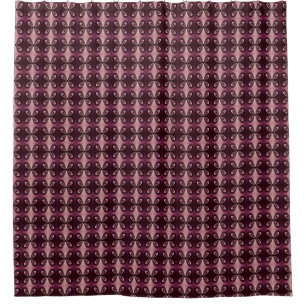 Burgundy Red Floral Petal Digital Pattern Shower Curtain