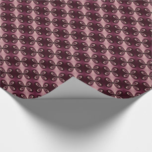 Burgundy Red Floral Petal Digital Pattern Wrapping Paper