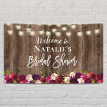 Burgundy Red Floral Rustic Barn Wood Bridal Shower Banner<br><div class="desc">Burgundy Red Floral Rustic Barn Wood Bridal Shower Banner.</div>