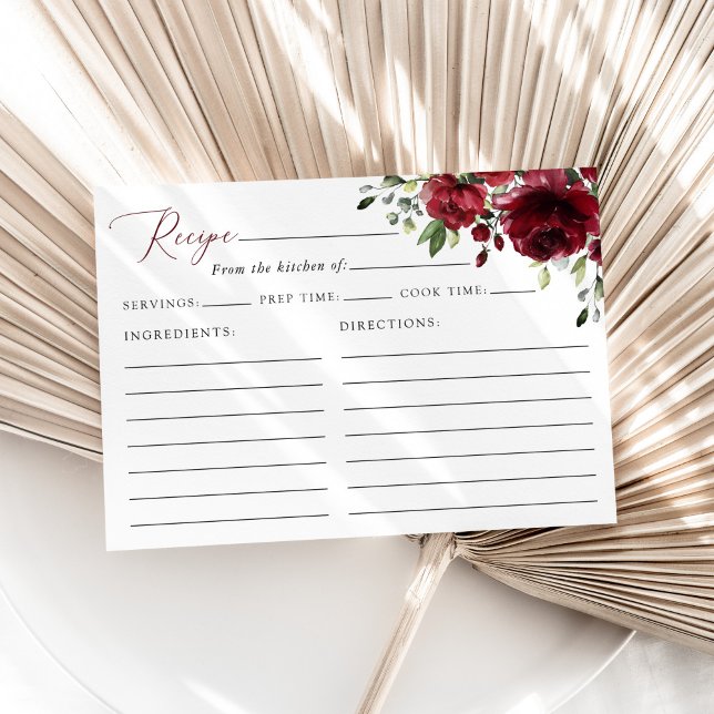 Burgundy Red Flowers, Boho, Bridal Shower Recipe (Creator Uploaded)