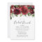 Burgundy Red Flowers Gold Glitter Bridal Shower