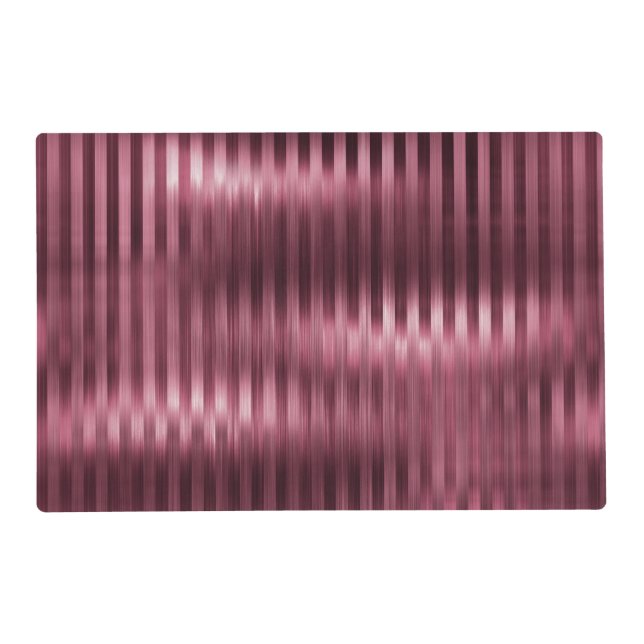 Burgundy Red Glam Stripes Placemat (Front)