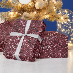 Burgundy Red Glitter Wrapping Paper