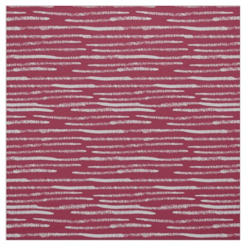 Burgundy Red Hand_Painted Gray Lines Chic Pattern Fabric