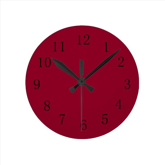 Burgundy Red Kitchen Wall Clock