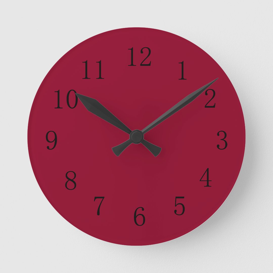 Burgundy Red Kitchen Wall Clock Zazzle