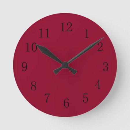 Burgundy Red Kitchen Wall Clock