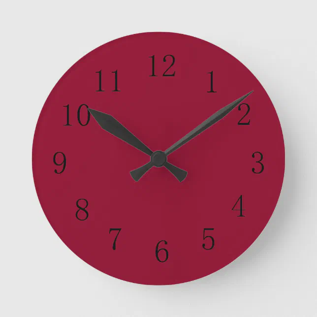 Burgundy Red Kitchen Wall Clock Zazzle