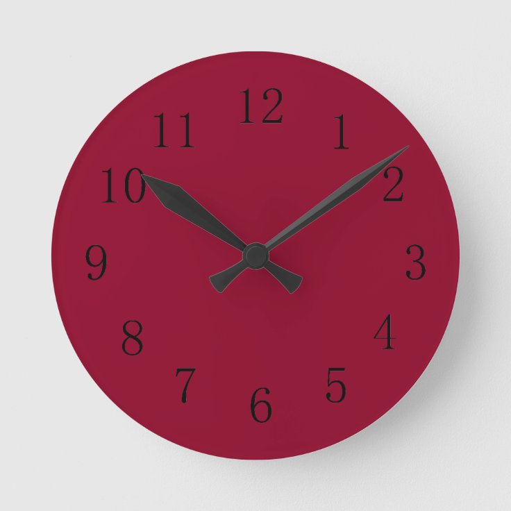 Burgundy Red Kitchen Wall Clock Zazzle