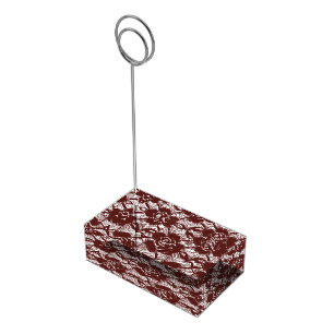 Burgundy Red Lace Floral Place Card Holder
