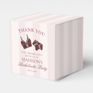 Burgundy Red Lingerie Bachelorette Party Dessert Favor Boxes