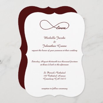 Burgundy Red Love Infinity Wedding Invitations by EnduringMoments at Zazzle